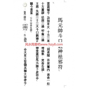 马帅驱邪符-薛老共10页电子书籍 马元帅消灾驱邪符PDF书籍下载