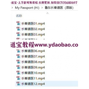 鲁东大师长春道医面授课程录像视频12集，6个小时 鲁东大师道医课程