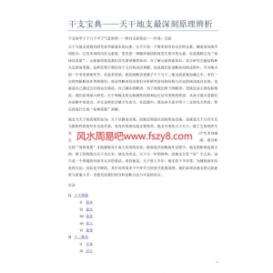 干支宝典-天干地支最深刻原理辨析共35页书籍分享 干支天干地支原理百度网盘分享