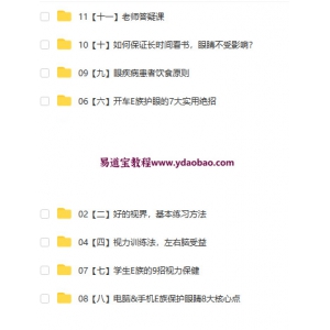 张炳林教你摘掉眼镜的推拿手法11堂课视频-张炳林按摩治近视教学资料