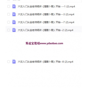 金磊六爻预测基础班视频8集-金磊六爻预测教学资料