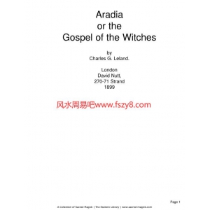 阿拉蒂亚-女巫福音书aradia-Gospel-Of-The-Witches电子版79页 女巫sandwitchesPDF书籍