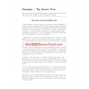 Pontanus-The-Secret-Fire电子版3页 西方神秘学神秘学PDF书籍