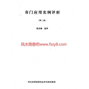 奇门应用实例评析第2集张志春PDF电子书30页 奇门应用实例评析第2集_张志春书