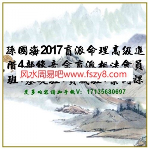 孙国海2017盲派命理高级进阶4部录音 含盲派相法会员班+基础班+实战班+案例课