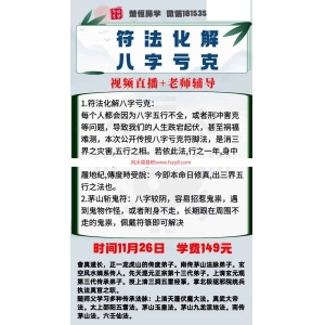 化解八字符法八字亏克化解+茅山斩鬼符课程视频1集含文档百度网盘下载 符法八字亏克化解+茅山斩鬼符视频