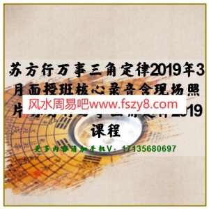 苏方行万事三角定律2019年3月面授班核心录音含现场照片 苏方行万事三角定律2019课程