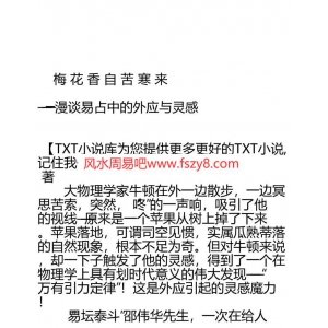 漫谈易占中的外应与灵感PDF电子书8页 漫谈易占中的外应与灵感书