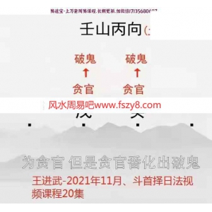 王进武2021年11月斗首择日法视频20集百度网盘下载 王进武斗首择日法学习资料