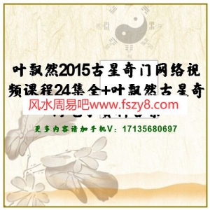 叶飘然2015年古星门奇门教学录像视频22集约23个小时，加运筹录音1集50多分钟