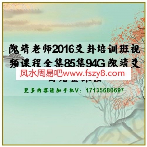 隗靖老师2016爻卦培训班视频课程全集85集94G 隗靖爻卦完整课程