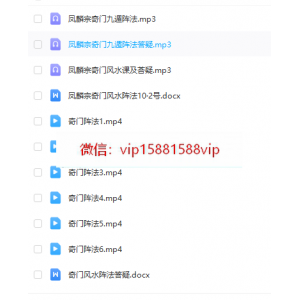 凤麟宗   奇门遁风水阵法 视频+音频+文字