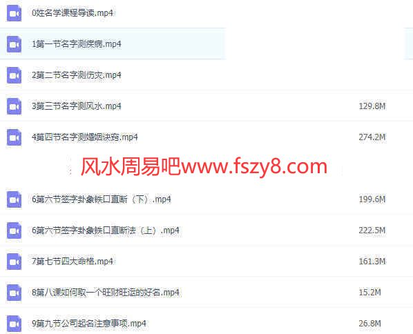 姓名学高级精讲课程录像9集 姓名学姓名学分析百度网盘合集(图5)