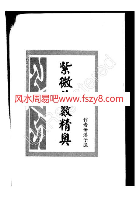 精品潘子渔-紫微斗数精奥PDF电子书151页 精品潘子渔紫微斗数精奥书(图1)