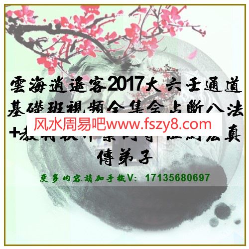 云海逍遥客2017大六壬通道基础班视频全集含占断八法+教材软件案例等-伍剑宏真传弟子