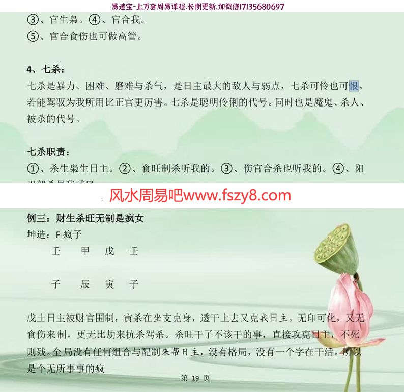 吴玉莲老师的民间盲派八字直断从业班高级课程全124页 吴玉莲最新民间盲派八字直断从业班高级资料(图8)