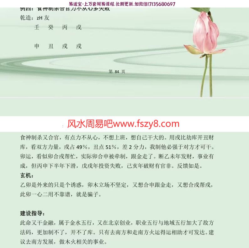 吴玉莲老师的民间盲派八字直断从业班高级课程全124页 吴玉莲最新民间盲派八字直断从业班高级资料(图14)