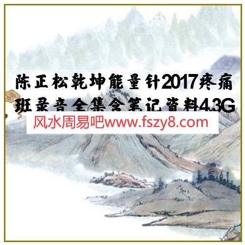 陈正松乾坤能量针2017疼痛班录音全集含笔记资料4.3G