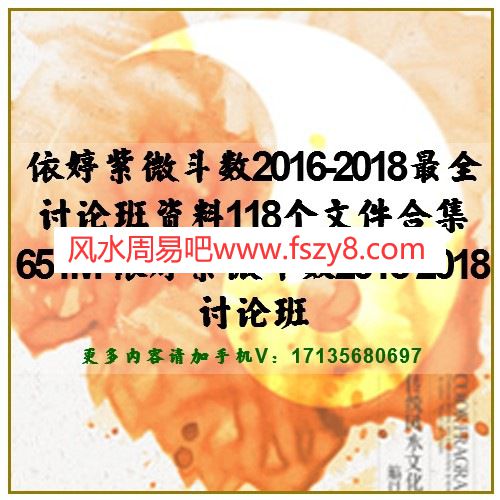 依婷紫微斗数2016-2018最全讨论班资料118个文件合集651M 依婷紫微斗数2016-2018讨论班