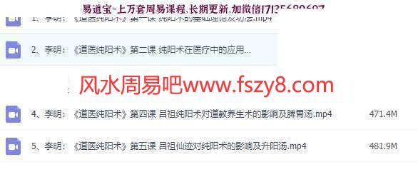李明道医纯阳术课程共5课视频讲义全集 李明道医纯阳术教学(图4)