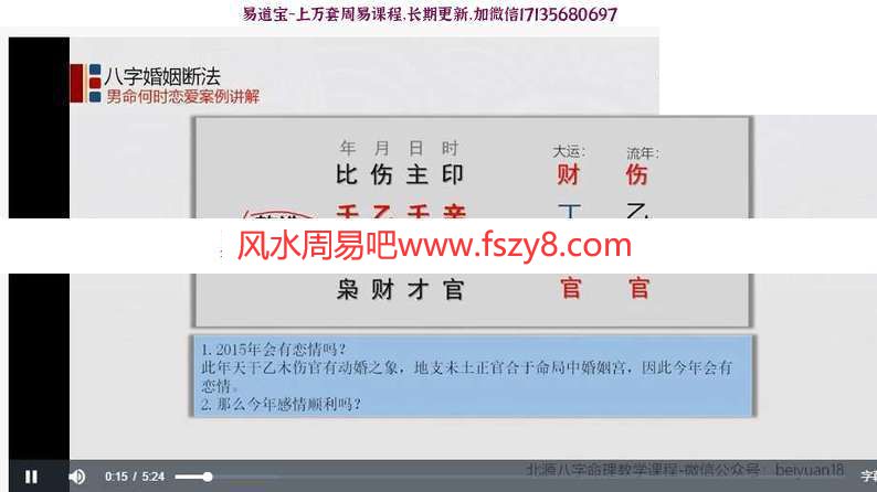 北源八字婚姻断法视频91节 含八字断婚姻实战案例(图5)