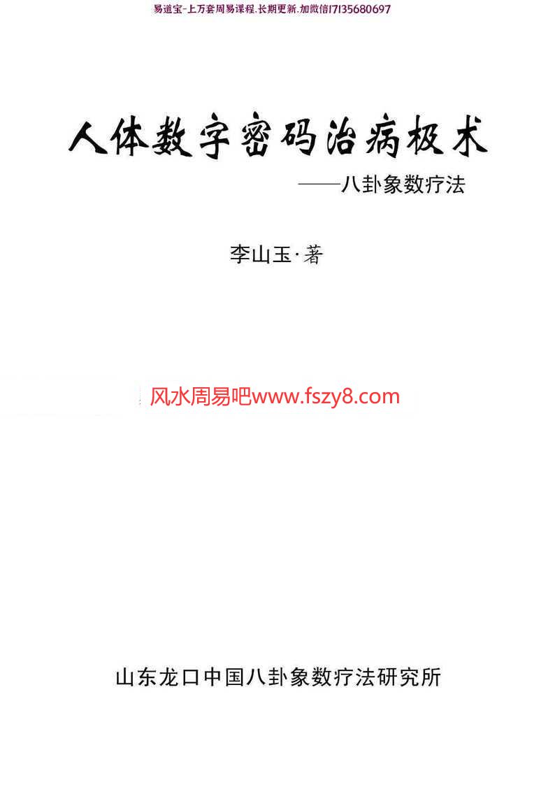 神奇的数字疗法治病法-人体数字密码治病极术pdf百度云免费下载(图1)