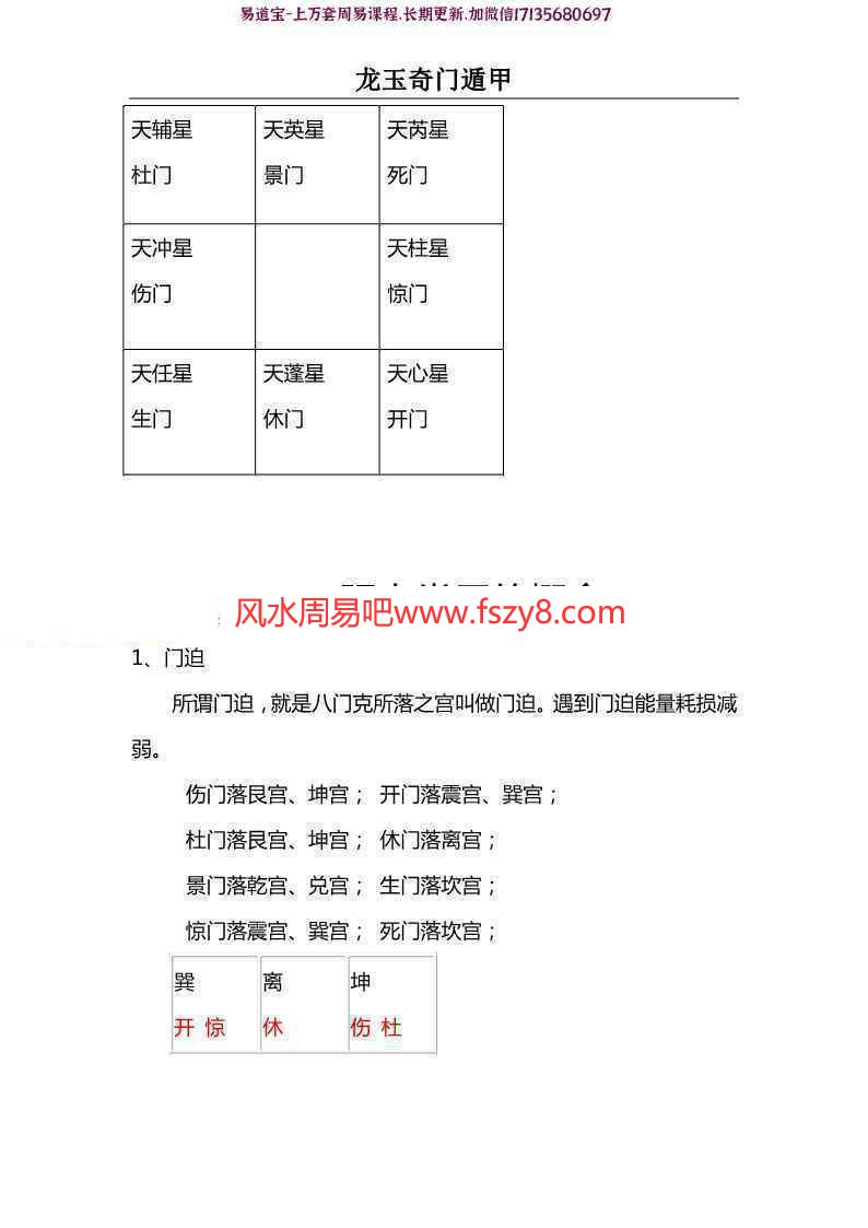 龙玉奇门遁甲pdf电子书80页 龙玉阴盘奇门遁甲教学讲义(图5)