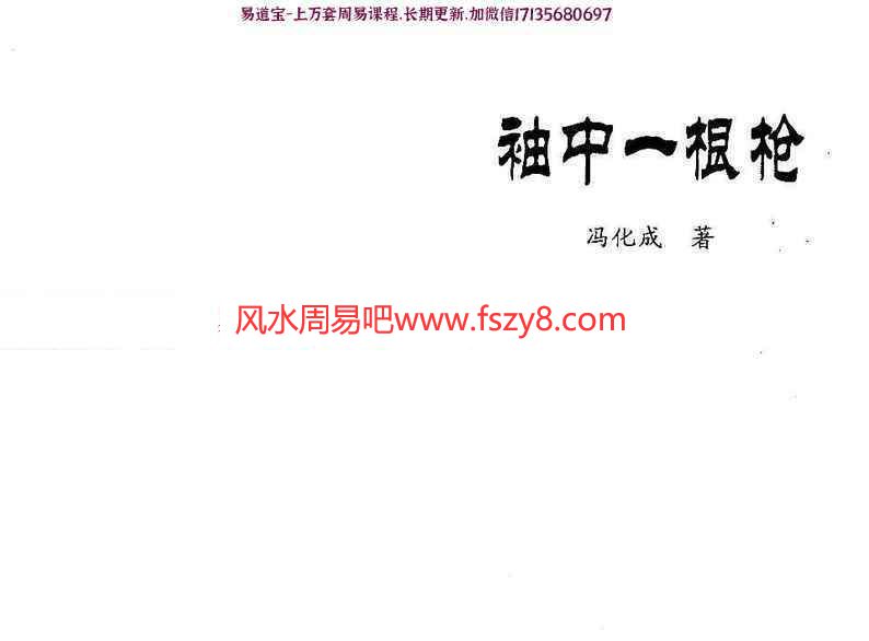 传说中的预测神术冯化成袖中一根枪pdf电子版4页 冯化成袖中一根枪电子书百度网盘下载(图1)