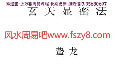 蛰龙玄关显密法电子版pdf96页 玄关形法玄关心法资料百度网盘下载(图1)