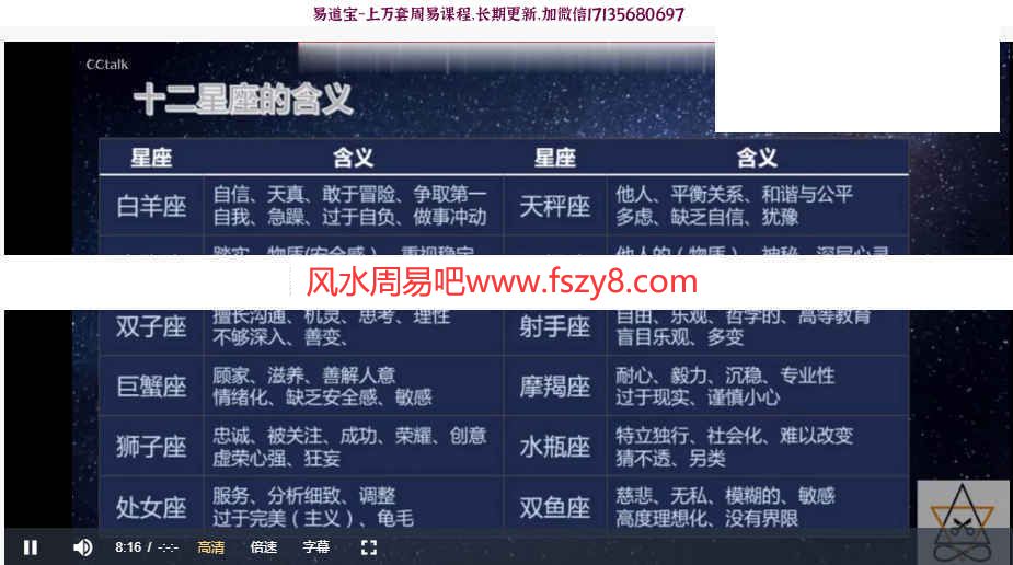 占星推运占星学相关资料 星钥社占星行运-推运课程(录像课程)7集(图5)