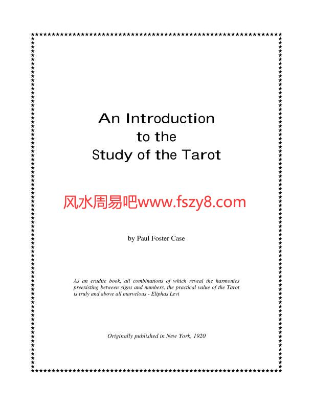 AnIntroductiontotheStudyoftheTarotPDF电子书籍47页 AnIntroductiontotheStudyoftheTarot书籍扫描(图1)