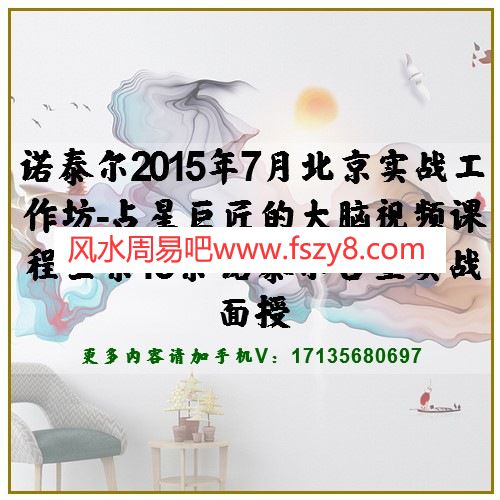 诺泰尔2015年7月北京实战工作坊-占星巨匠的大脑视频课程全集15集 诺泰尔占星实战面授