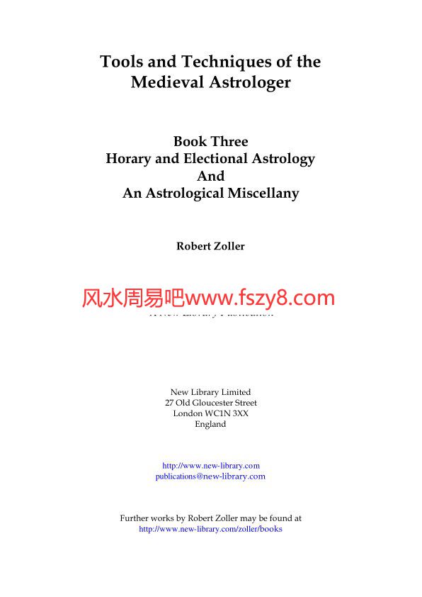 Robert Zoller Tools&TechniquesoftheMedievalAstrologer3PDF电子书77页 Robert Zoller Tools&TechniquesoftheM(图2)