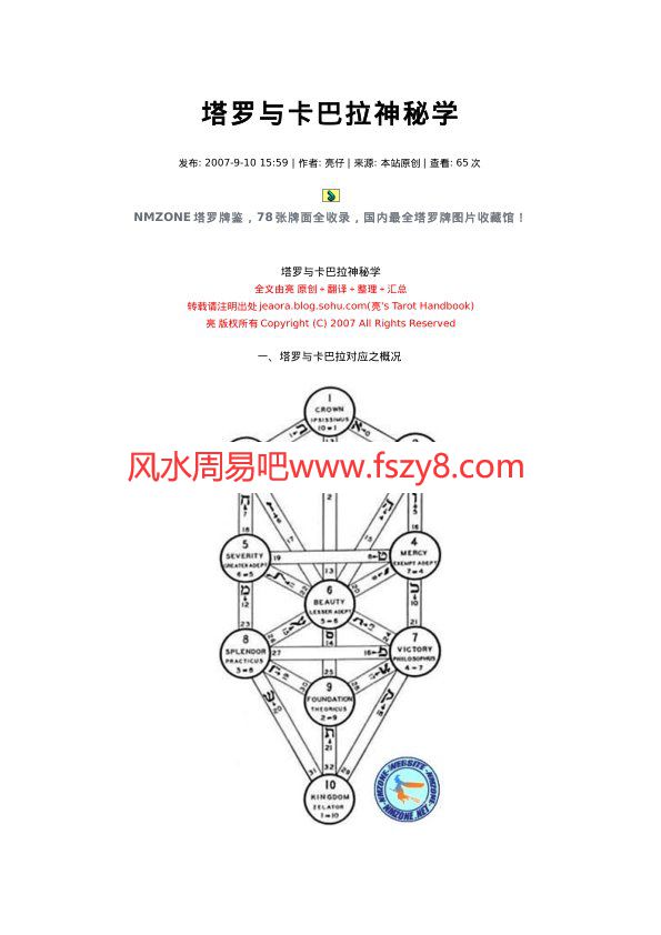 塔罗与卡巴拉神秘学PDF电子书籍5页 塔罗与卡巴拉神秘学书籍扫描(图1)