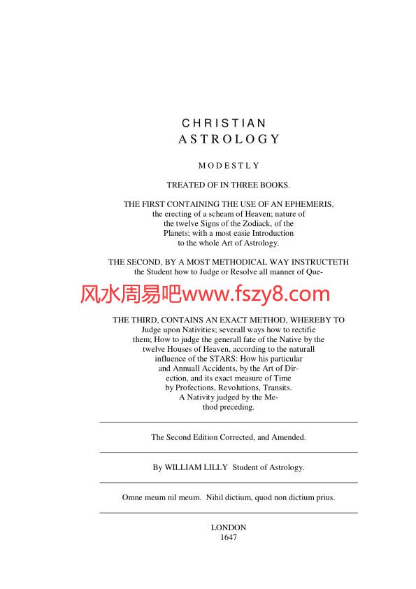 卷三-ChristianAstrologyVolume3PDF电子书籍375页 卷三-ChristianAstrologyVolume3书籍扫描(图1)