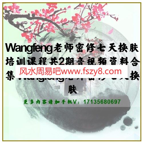 Wangfeng老师密修七天换肤培训课程共2期音视频资料合集 Wangfeng老师密修七天换肤