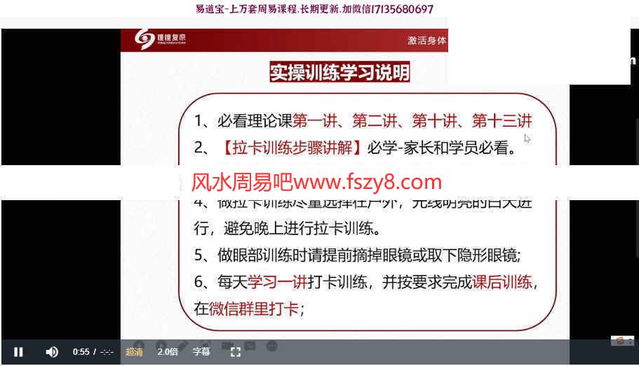 瞳瞳复原视力系列理论+实操+集训营三套课程录像百度云课程