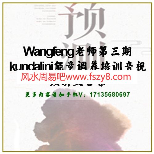 Wangfeng老师第三期kundalini能量调养培训音视频讲义合集