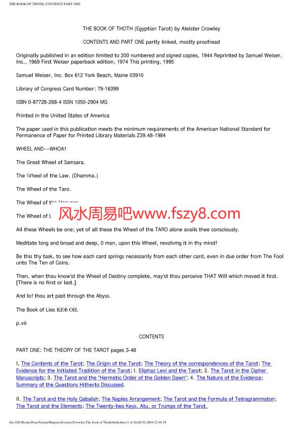 Crowley-ThebookofThothPDF电子书籍294页 Crowley-ThebookofThoth书籍扫描(图1)