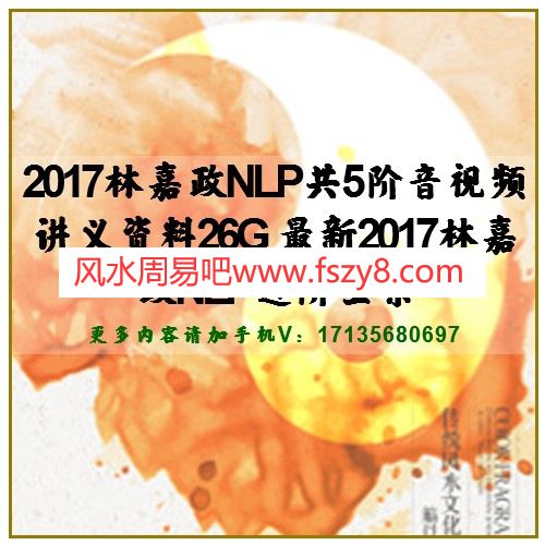 2017林嘉政NLP共5阶音视频讲义资料26G 最新2017林嘉政NLP进阶全集