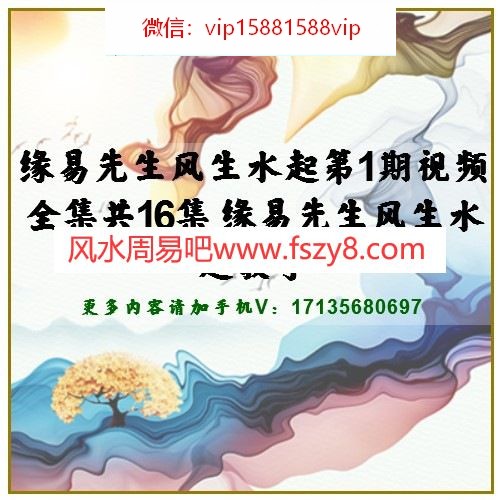 缘易先生风生水起第1期视频全集共16集 缘易先生风生水起教学