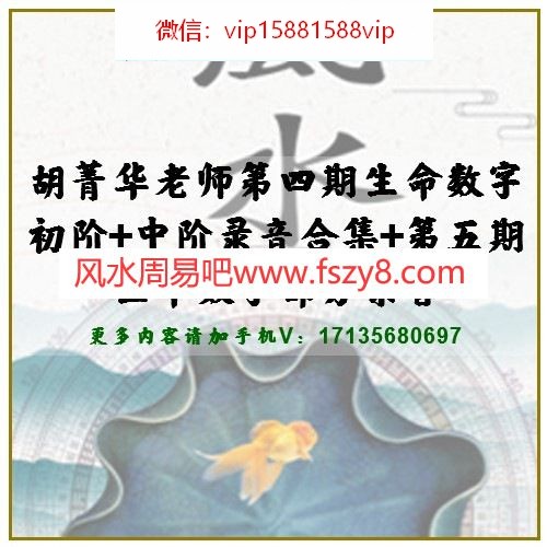 胡菁华老师第四期生命数字初阶+中阶录音合集+第五期生命数字部分录音