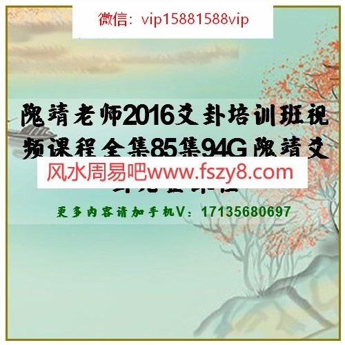 隗靖老师2016爻卦培训班视频课程全集85集94G 隗靖爻卦完整课程