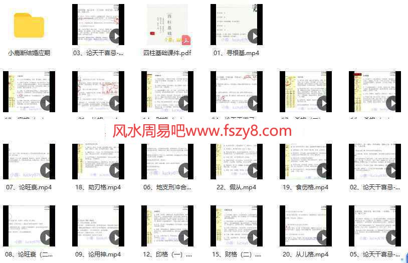 美女小鹿四柱基础+婚姻应期两套录像32集百度云课程