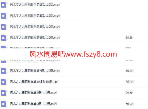 辰戌风水堂金秋老师九星翻卦掌以及应用录像10集百度云课程