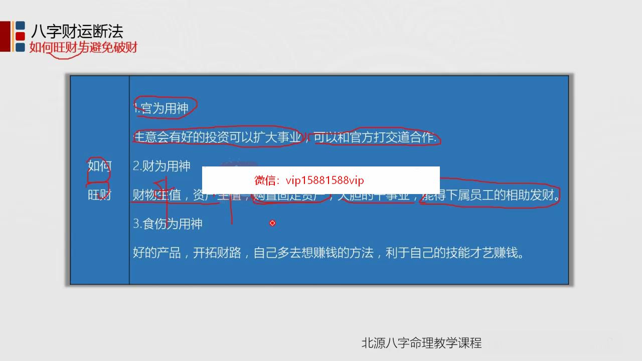 北源八字命理 《综合财运断法旺财避免破财》50集视频 命理 第4张